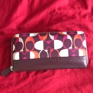 Coach multi color wallet